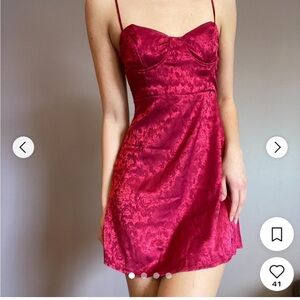 Princess Polly Satin Mini Dress in Deep Red